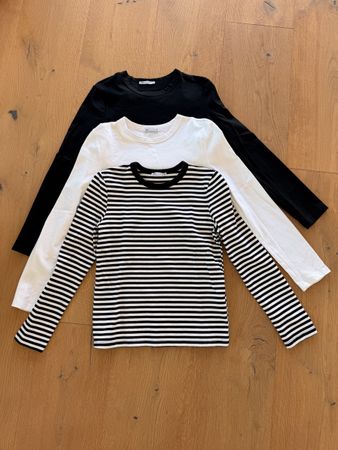 Zara 3er Set Baumwoll Langarmshirts Gr.S 