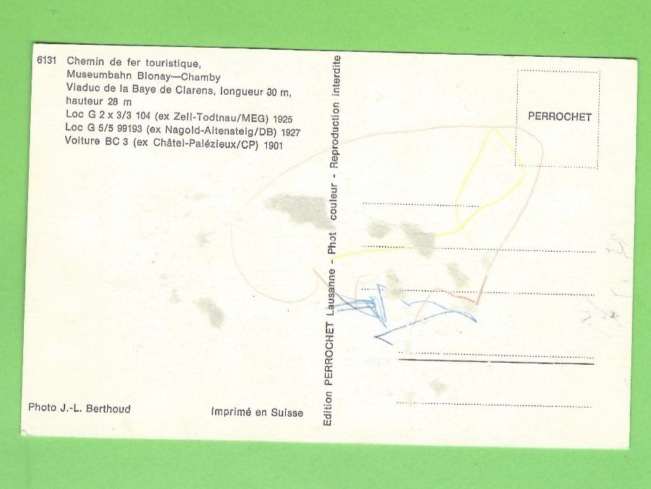 Cartoline postali: Museumsbahn Blonay-Chamby – Usato da Zürich venduto da t24_de 1