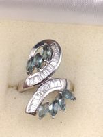 Vintage versilberte Ring mit Schmucksteine Top