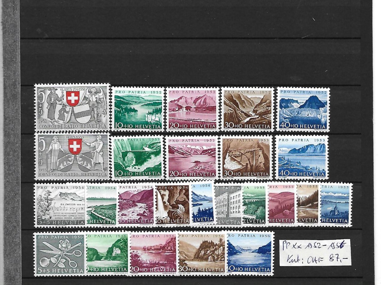 Tutti i francobolli: PP 1952 - 1956 ** Kat: CHF 87.- – Nuovo (secondo la descrizione) da Basel venduto da Ilp