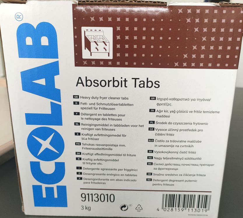 Ecolab Absorbit Tabs 3kg - Fritteusen Reiniger Tabs (Neu und ...