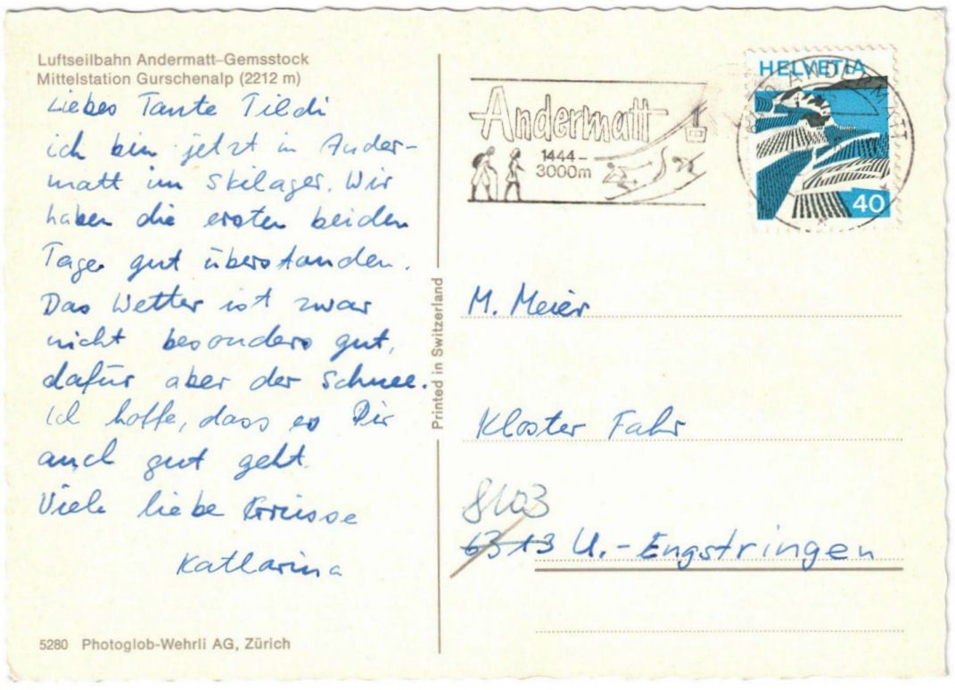 Ansichtskarten: Andermatt - Luftseilbahn Gurschenalp – Gebraucht aus Binningen von Mountainrider 1