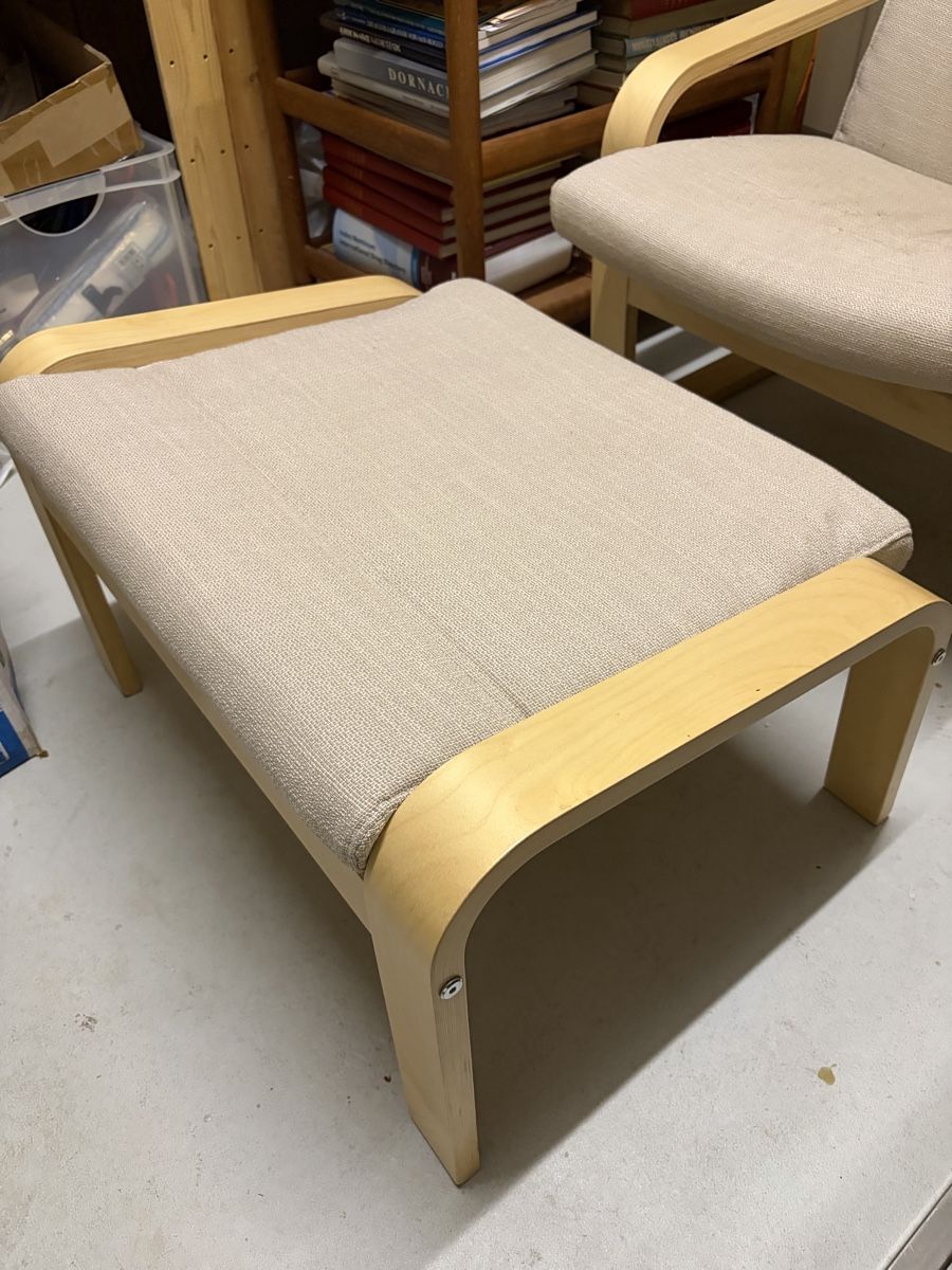 Stühle: Sessel mit Fusshocker, beige – Gebraucht aus Dornach von Dale-99 2