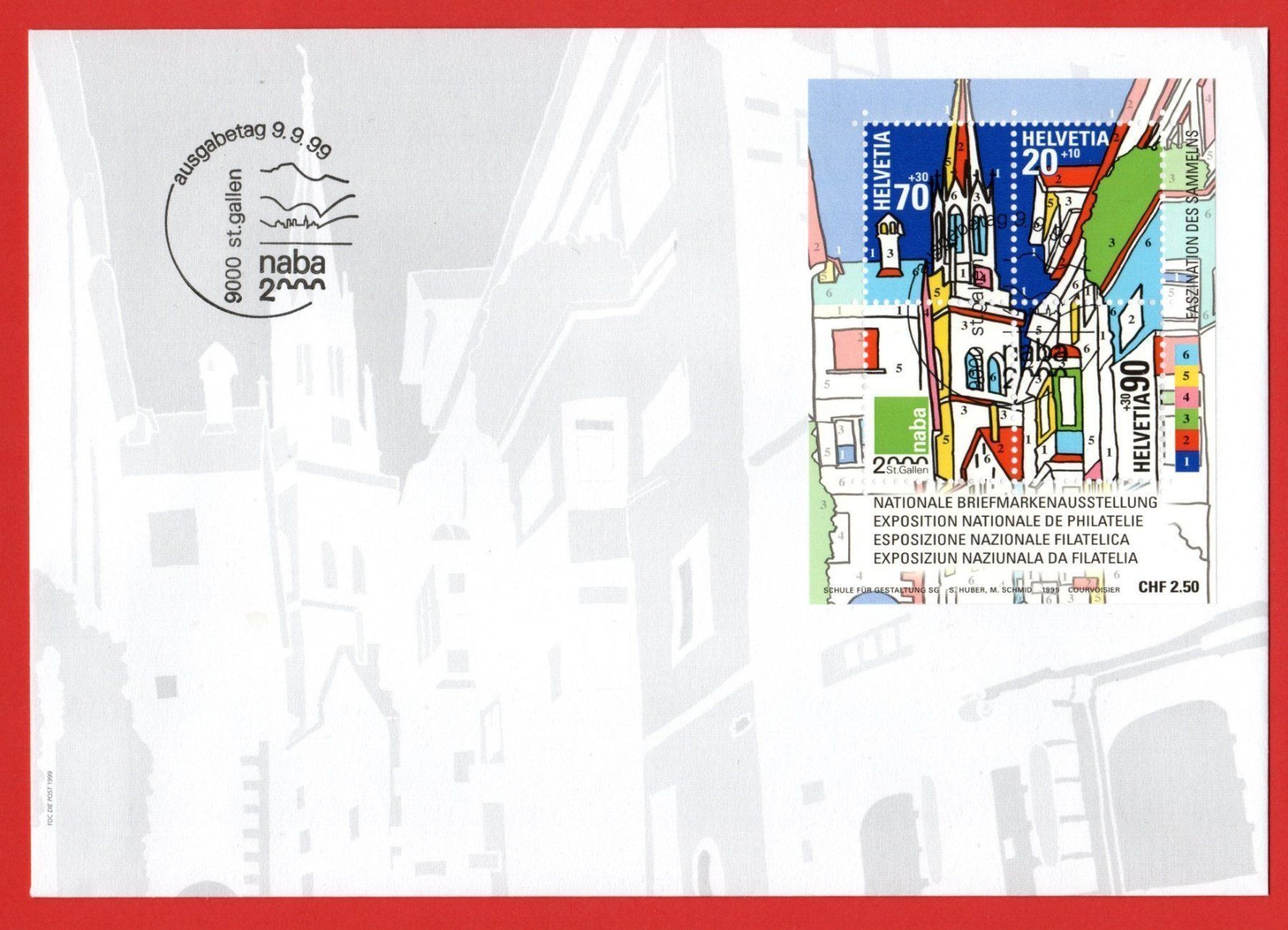 Tutti i francobolli: 1999 FDC Block NABA I St. Gallen LP – Usato da Stein am Rhein venduto da Huehnerhund