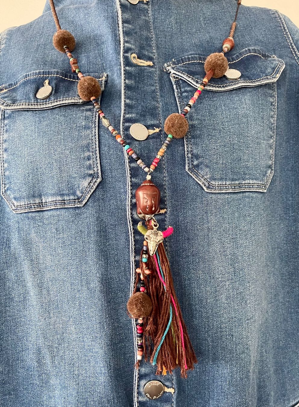 Catenine: Stylisch Boho Kette mit Perlen, Quaste & Pompons – Usato da Weiningen ZH venduto da san_7hsm 2