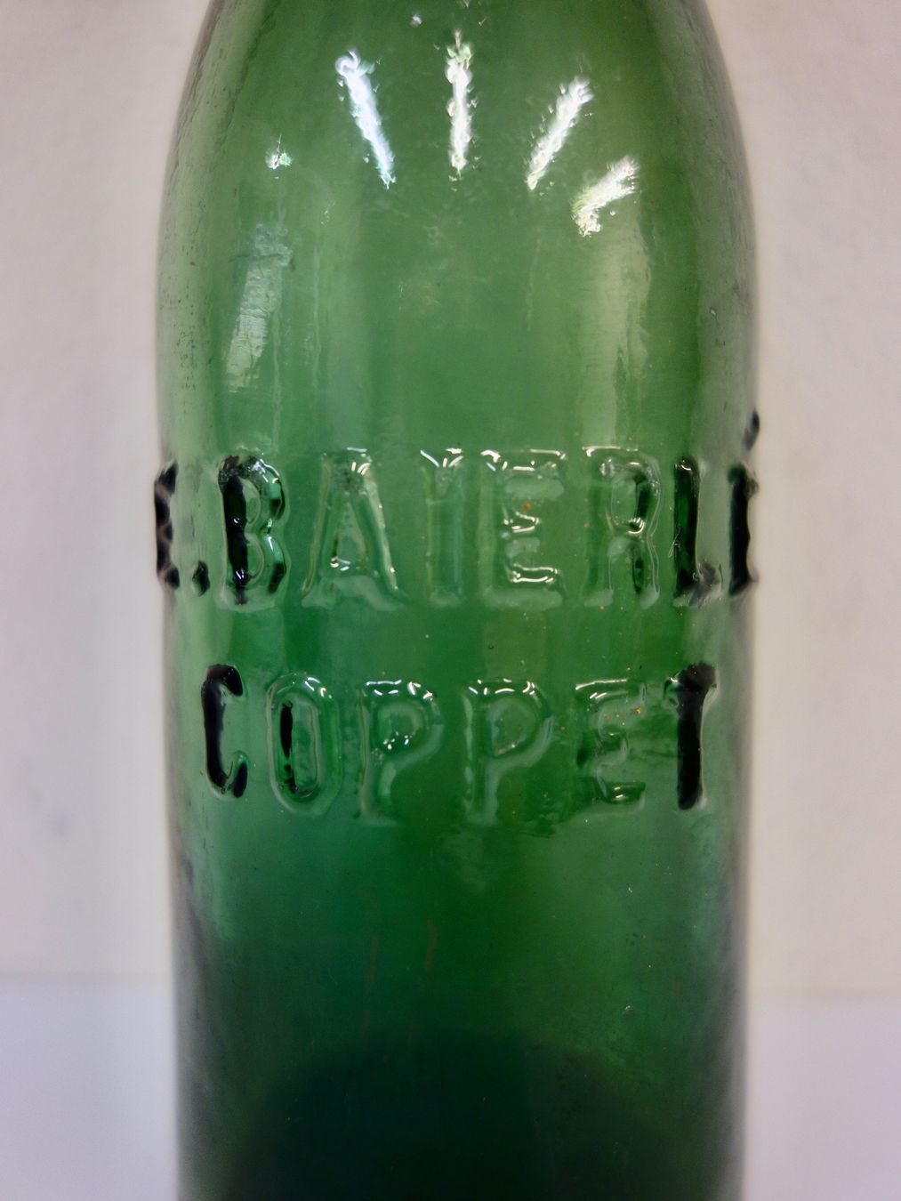 Bicchieri, Caraffe & Bottiglie: kleine alte Flasche E. BAIERLÉ COPPET – Usato da Kerzers venduto da Flaschenposten 4