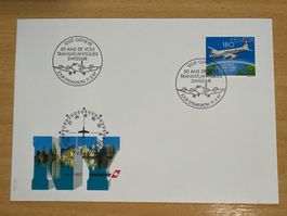 Swissair Briefmarke Flugzeug - 50 Jahre Transatlantik ✈️ ...