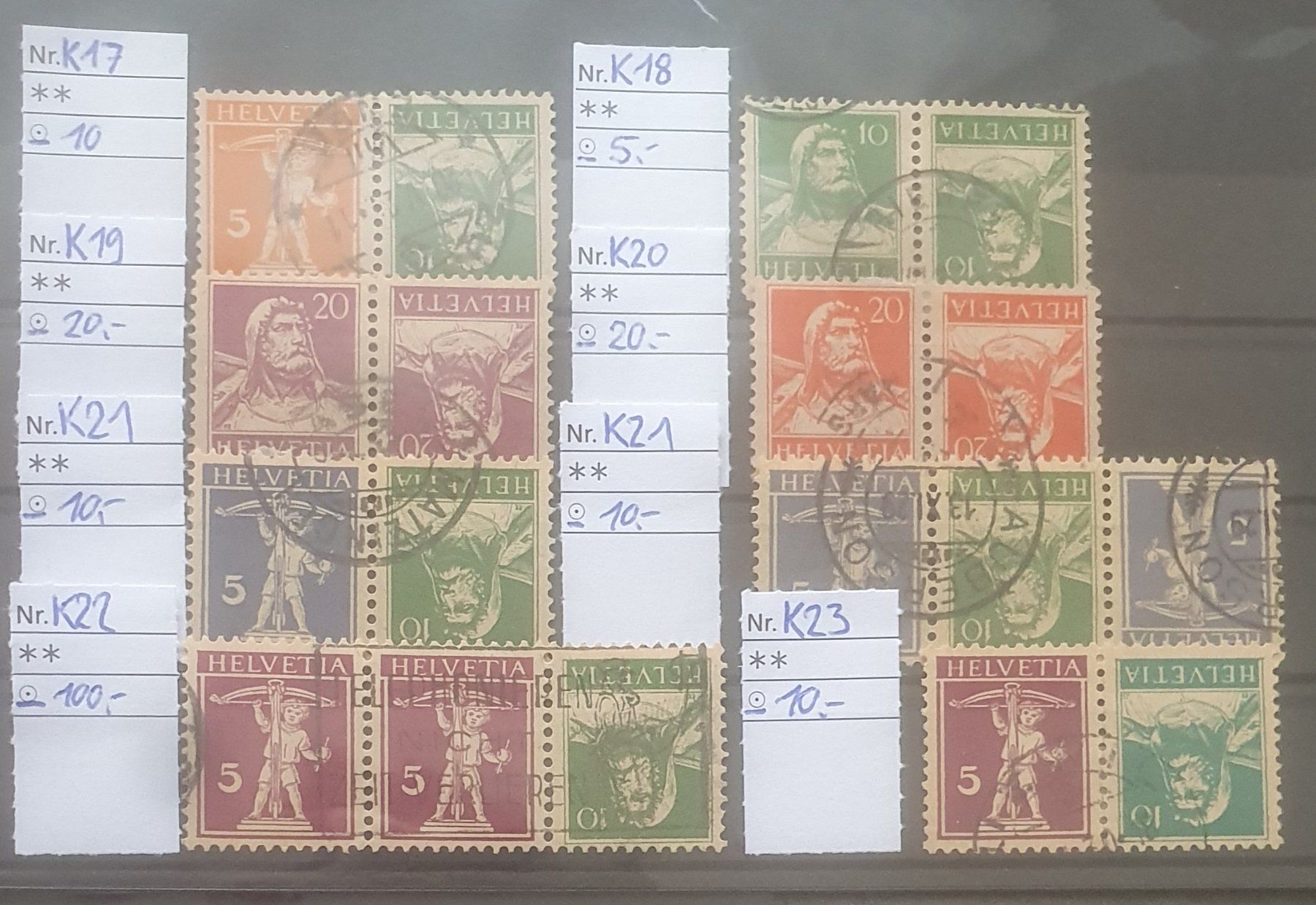 Tutti i francobolli: Lot Kehrdrücke Kat. 435.- – Usato da Balgach venduto da SIMEON27 2