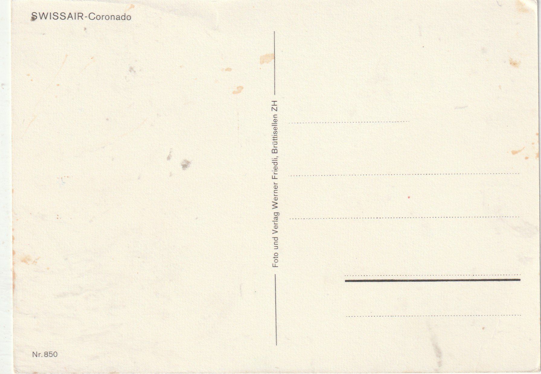 Cartoline postali: Swissair Coronado – Usato da Lumbrein venduto da made02 1