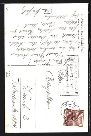 Cartoline postali: Basel, An der St. Johannes Bosco Kirche – Usato da Berlin venduto da bartko-reher 1