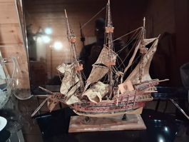 Altes Segelschiff-Modell, Holzschiff zum Sammeln, Deko!