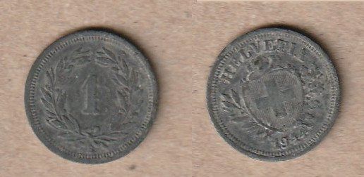 Tutti le monete: 1 Rappen 1944 Zink – Usato da Allschwil venduto da Coinfreak