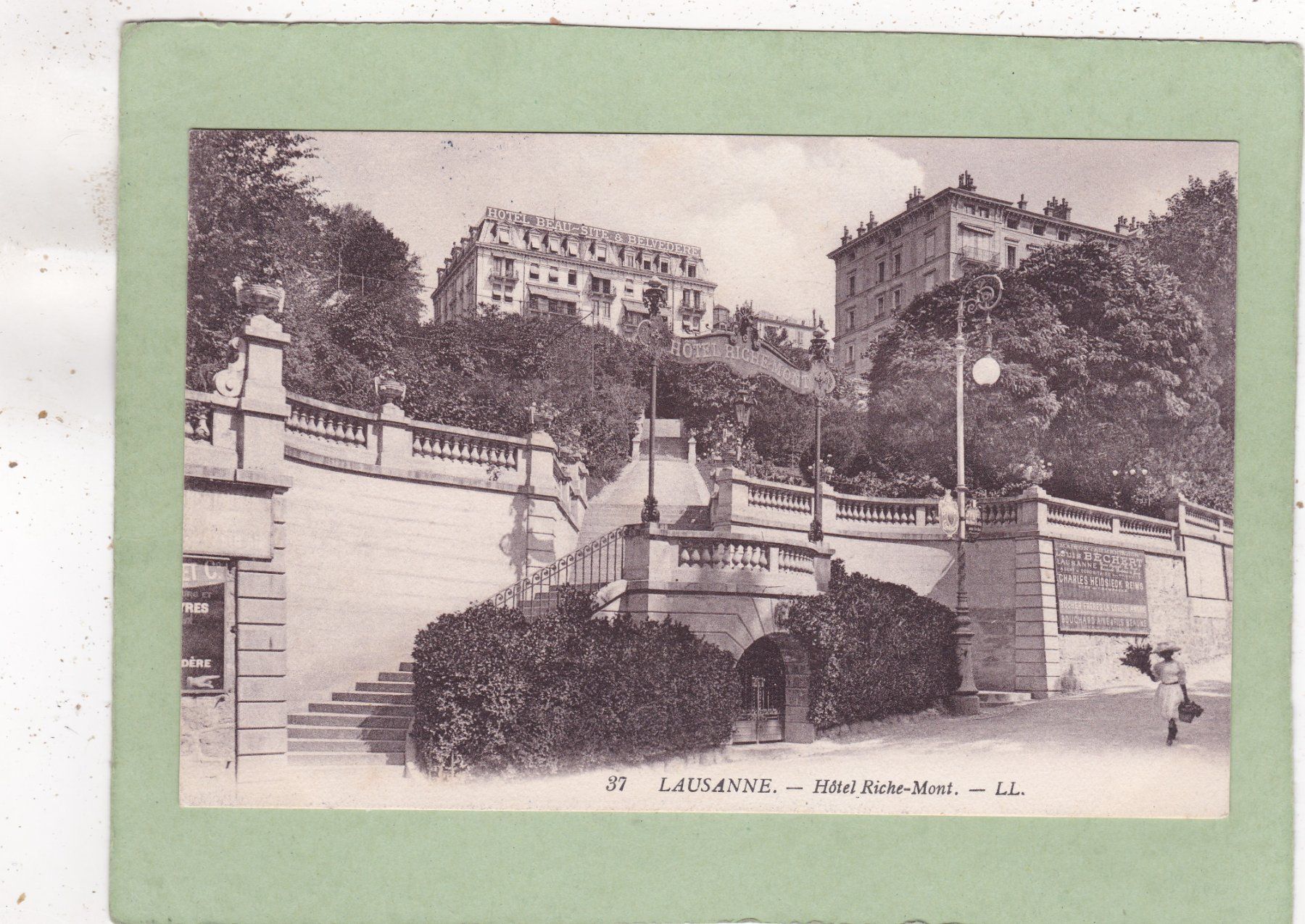 Ansichtskarten: Lausanne Hotel Riche-Mont – Gebraucht aus Herisau von Lisegrat2008