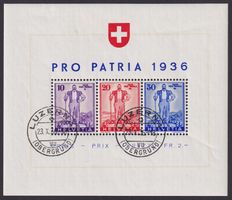 W8, Pro Patria Block 1936, Ersttag LUZERN! Kat: 480.-