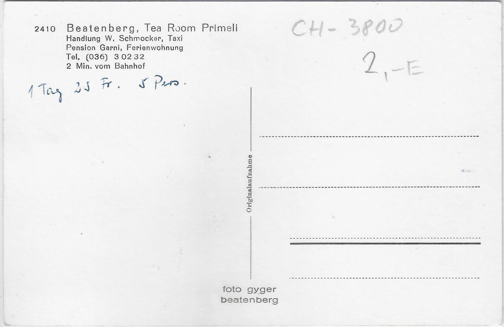 Cartoline postali: Beatenberg - Tea Room Primeli - VW-Bus – Usato da Ettingen venduto da Kartenplanet 1