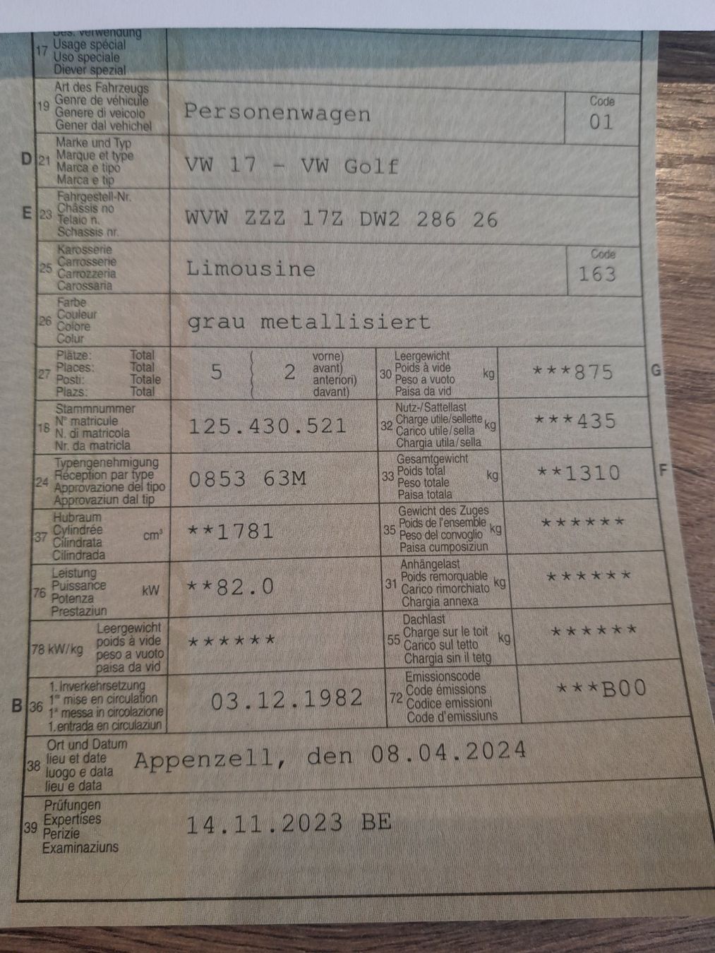 VW Automobili: Golf 1 Gti – Usato da Appenzell Steinegg venduto da Befig79 2