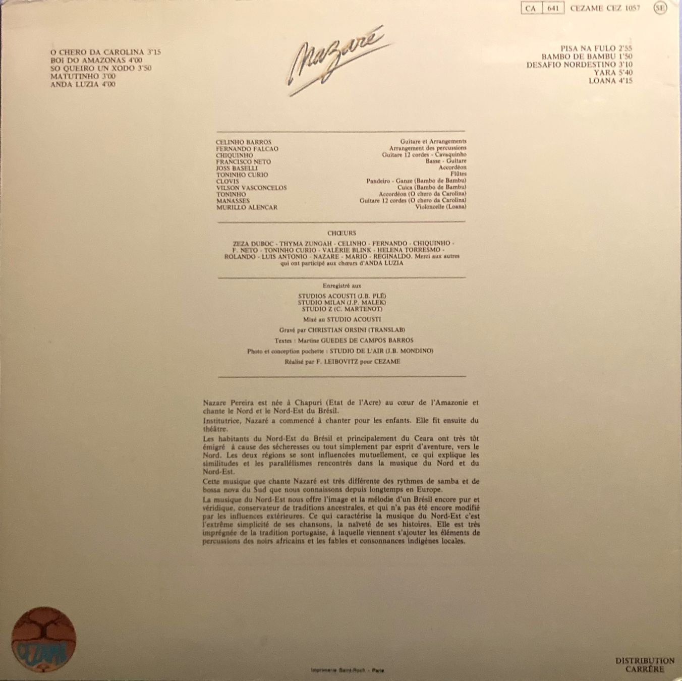 Dischi in vinile: NAZARE PEREIRA - NAZARE – Usato da Poliez-Pittet venduto da Newtown-Records 1