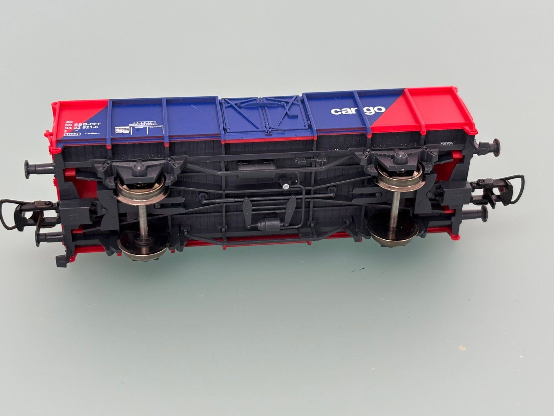 Roco Modellini di ferrovie: SBB CFF CARGO tombereau E chargé avec rouleaux – Usato da SION venduto da Pef12 7