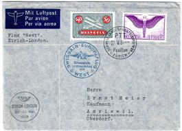SWISSAIR EUROPAFLUG EST ZÜRICH - LONDON 1939 - AX252