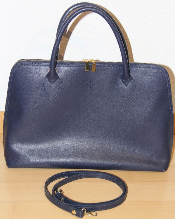 Dunkelblaue echt LederTasche Kaufen auf Ricardo
