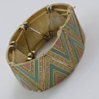 Vintage Armreif Gold mit Dreiecken, sehr guter Zustand 558