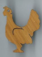 Hahn Deko Holz, Pin