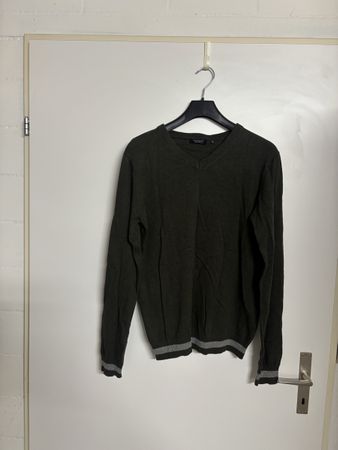Herren Pullover Carnet Milano V-Ausschnitt Grösse M dunkelgr