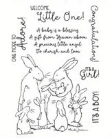 Silikonstempel Hasenfamilie / Welcome little one