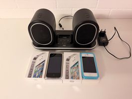 Dockingstation mit Bluetooth Speaker & 2x iPhone  4 (8/32GB)