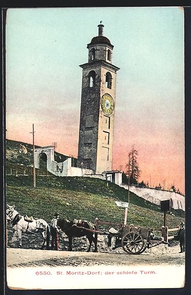 Cartes postales: St. Moritz-Dorf, der schiefe Turm im Son – D'occasion à Berlin par bartko-reher