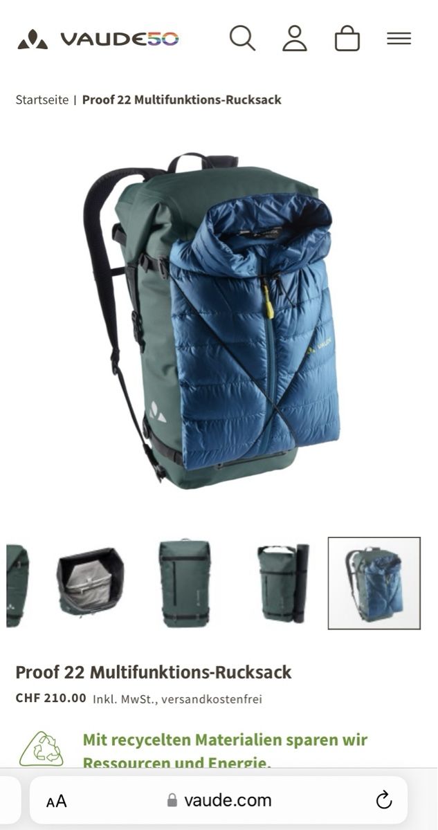 Vaude Zaini: Vaude Multifunktions-Rucksack 22L – Nuovo (secondo la descrizione) da Luzern venduto da Sve_958r 4
