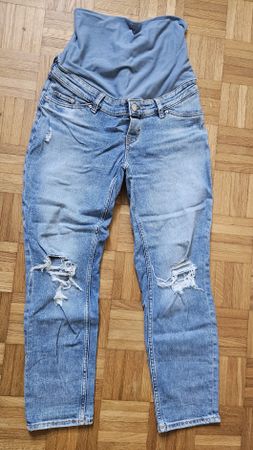 Mama Jeans Zara Grösse S blau Ripped, Umstand