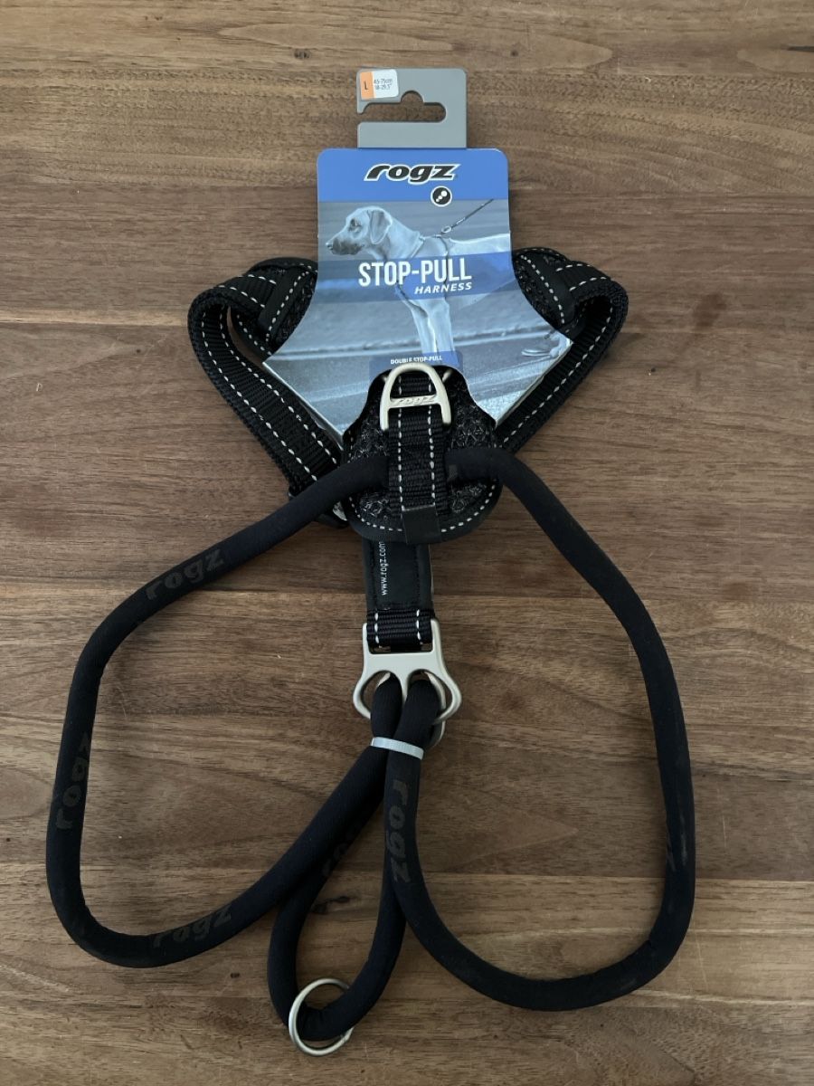 Rogz Guinzagli & Collari: Rogz Hundegeschirr Stop-Pull Schwarz Groesse L – Nuovo e nell'imballaggio originale da Hunzenschwil venduto da jaeggi1978