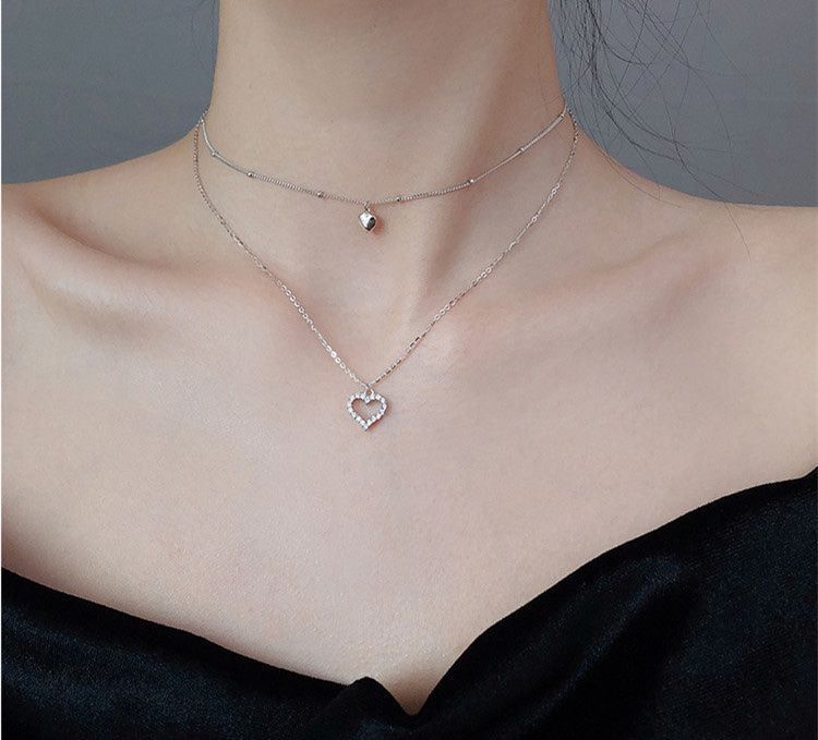 Catenine: silber halskette mit herz (doppelkette) – Nuovo e nell'imballaggio originale da St. Gallen venduto da yatoot26 8