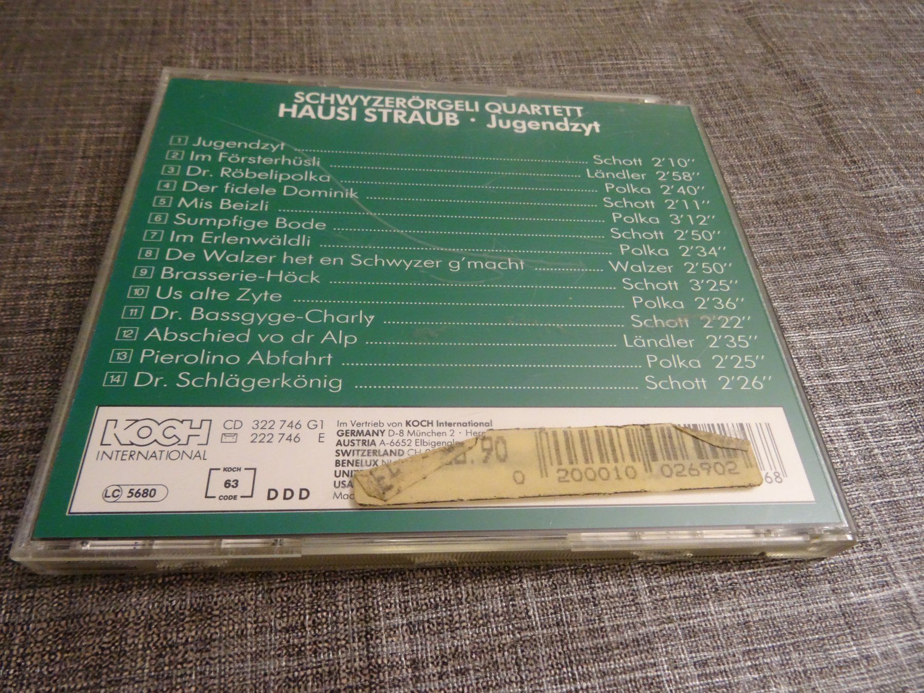 CD: CD Schwyzerörgeli Quartett, Hausi Straub - Jugendzyt – Usato da Olten venduto da Disc-Ausverkauf 1