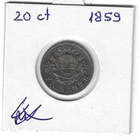 Monnaie Suisse 20 ct 1859