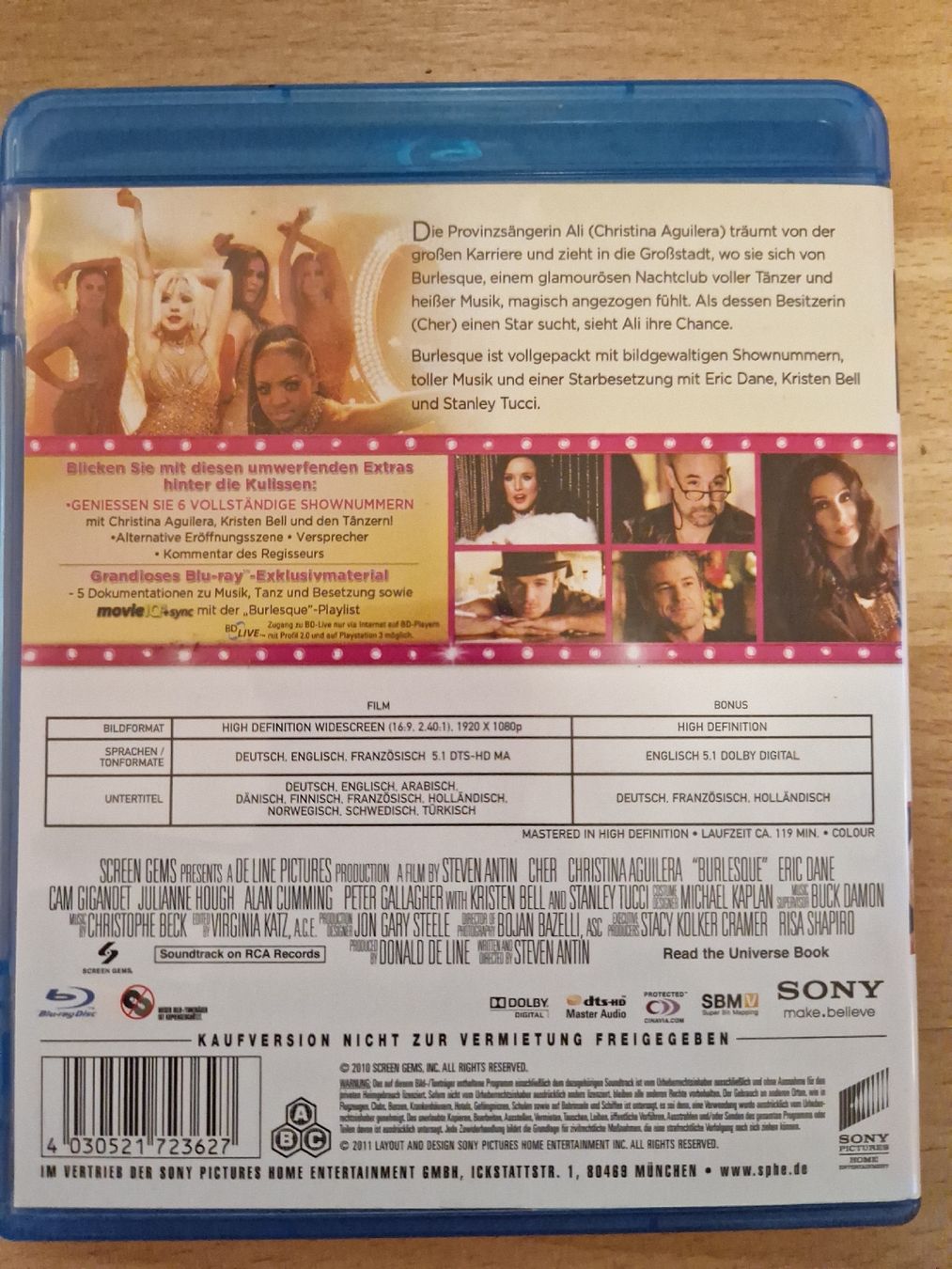 Alle DVDs: BURLESQUE Bluray – Gebraucht aus Zürich von Arianco 1
