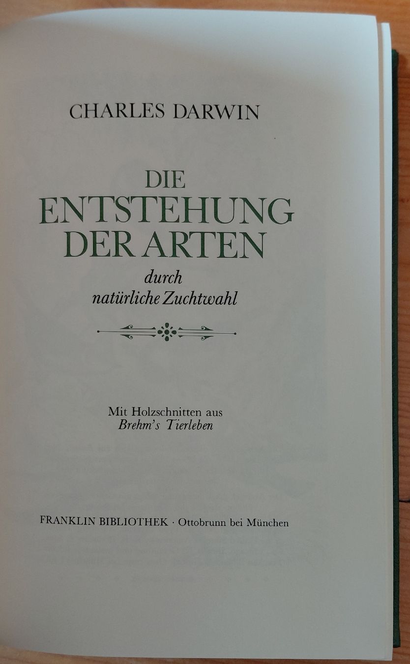 Libri: Charles Darwin - Entstehung der Arten - Franklin Bibliothek  – Usato da Trogen venduto da Limboo 3