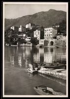 AK Ascona, Uferpartie mit Booten, 1957