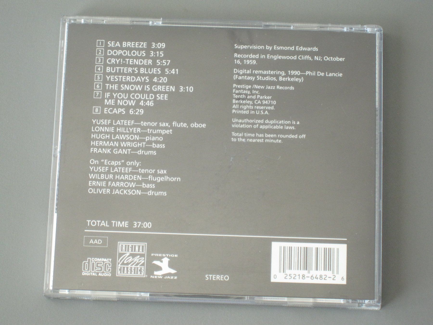 CDs: 2 CDs - Yusef Lateef : Cry! - Tender  //  Eastern Sounds – D'occasion à Arbon par lucullus61 2