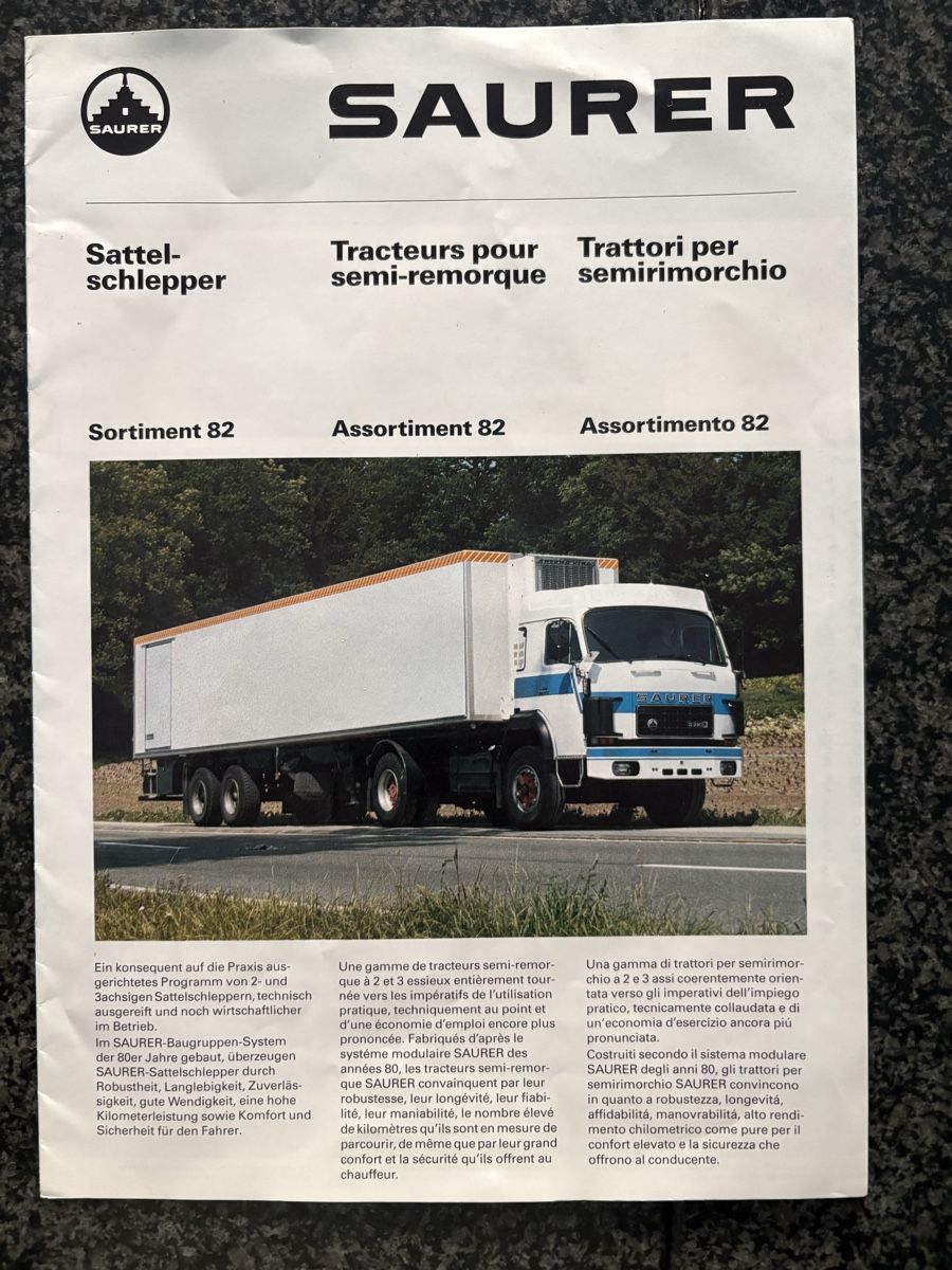 Saurer Documents: Saurer Prospekt Sattelschlepper – D'occasion à 3203 Mühleberg par bea_myw6