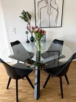 Runder Esstisch aus Glas