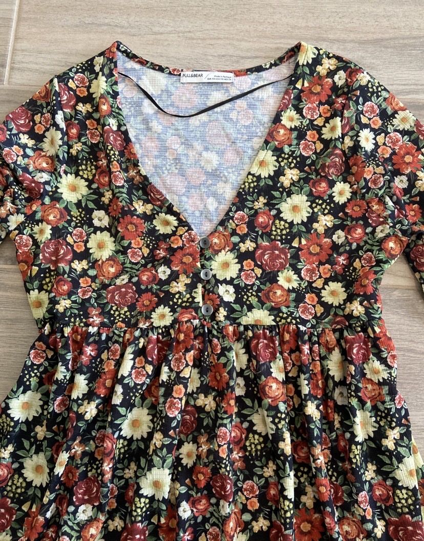 Pull&Bear Vestiti: Pull&Bear Kleid mit Blumenmuster, Grösse S - Herbst – Usato da Basel venduto da fab_l8zw 1