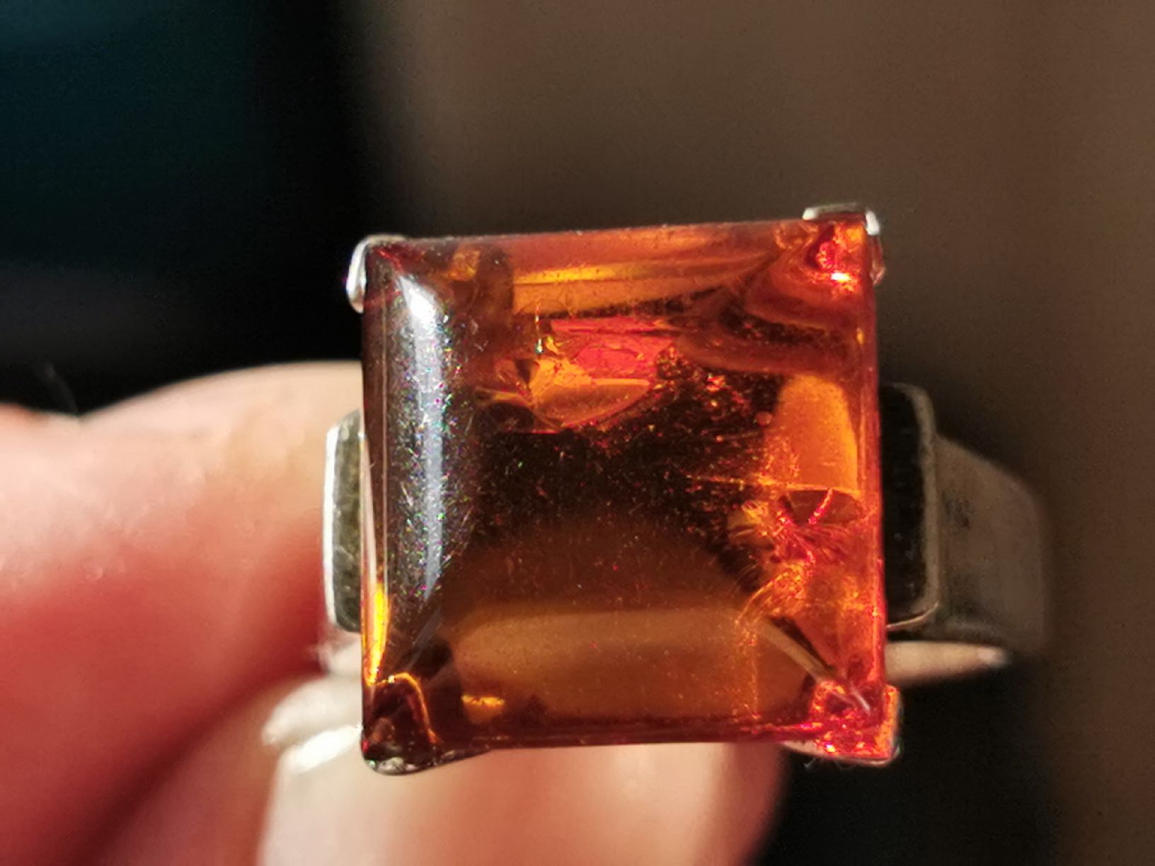 Ringe: Damen Silber 925 Ring mit Bernstein  – Gebraucht aus Schlieren von vlalif 3