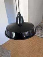Schwarze Hängeleuchte Retro Fabrikstil, 36cm