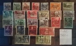 1-25, Ämtermarken mit sauberem Eckstempel Kt. 387.-