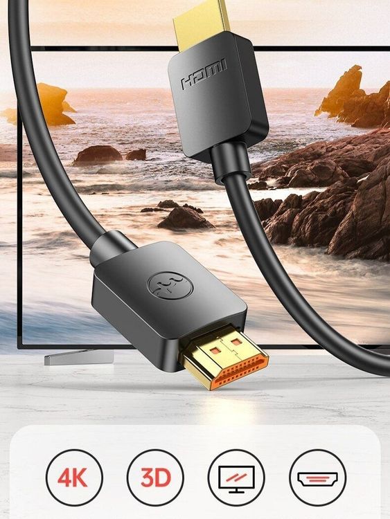 High quality 4K HDMI Kabel - 2 Meter lang - gold-plated, UHD (Neu und ...