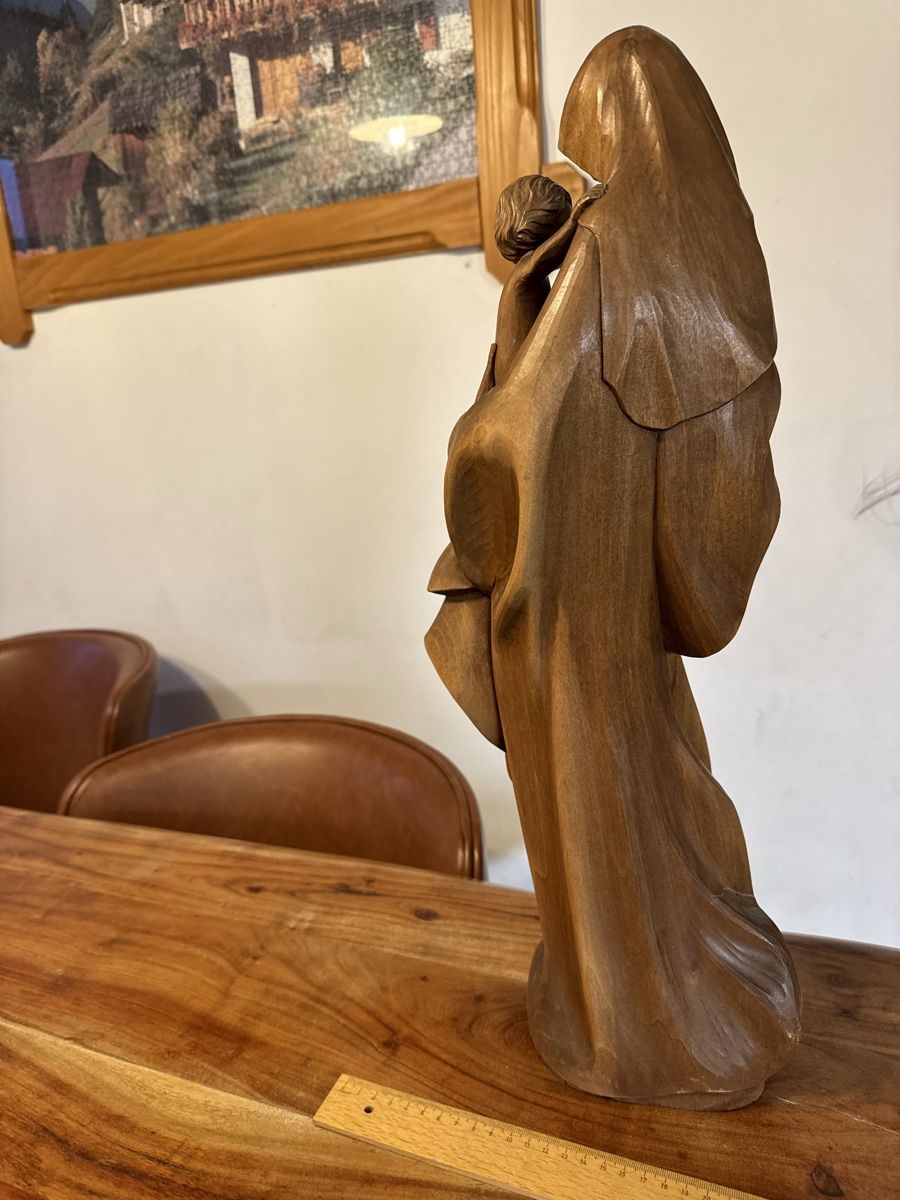Sculture & Statue: Alte Heiligenfigur, Madonna mit Kind handgeschnitzte Massiv – Usato da Morges venduto da SevArt 4