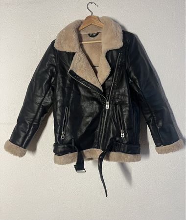 Winterjacke Kunstleder Gr. XS (Oversize)
