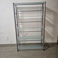 2 Stück Metallgestelle mit je 5 Glasplatten